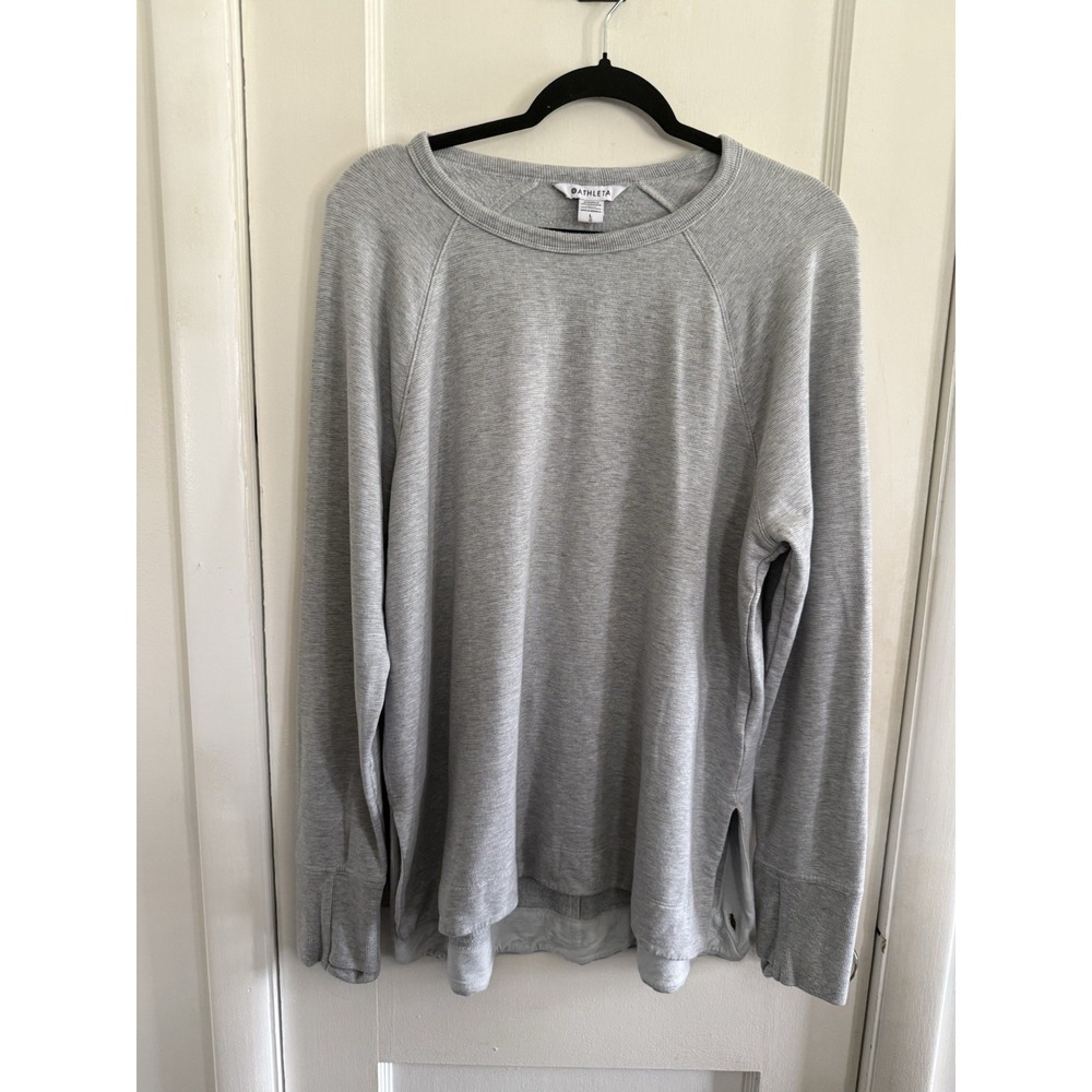Athleta Women's Lot 2 Sweatshirts Heather Gray /Camo Size Large Pullover Crew - Picture 6 of 12